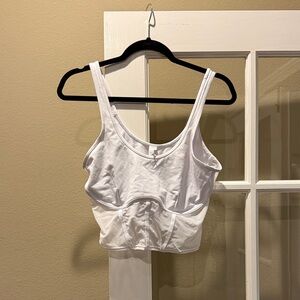 ALO Yoga White Fitted Crop Top